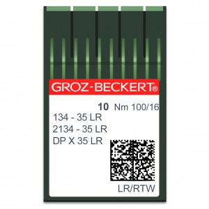 GROZ-BECKERT 134-35 LR /2134-35 LR - N°100 - 10pcs Aiguilles machine à coudre industrielles 134-35 / LR (Cuir triple entraînement)