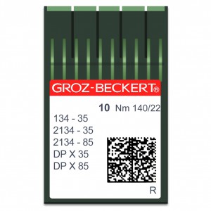 GROZ-BECKERT 134-35 R/2134-35 - N°140 - 10pcs Aiguilles machine à coudre industrielles 134-35 / LR (Cuir triple entraînement)