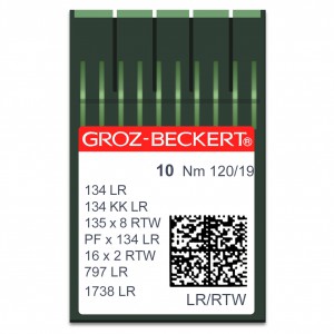 GROZ-BECKERT 134 LR /134 LRS /797 LR - N°120 - 10pcs Aiguilles machine à coudre industrielles 134 LR/K
