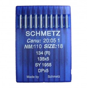 SCHMETZ 134R/ 135x5 / DPx5 - N°110 - 10pcs Aiguilles machine à coudre industrielle 134 R 135x5 DPx5 (grand talon)