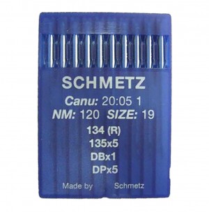 SCHMETZ 134R/ 135x5 / DPx5 - N°120 - 10pcs Aiguilles machine à coudre industrielle 134 R 135x5 DPx5 (grand talon)