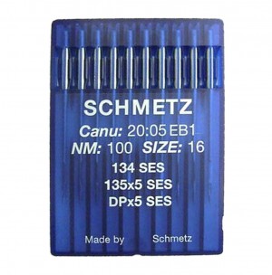 SCHMETZ 134 SES/ 135X5 SES - NM100 - 10pcs Aiguilles machine à coudre industrielle 134 R 135x5 DPx5 (grand talon)