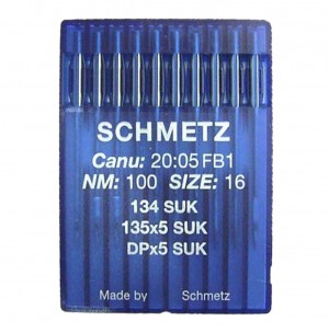 SCHMETZ 134 SUK/ 135X5 SUK - NM100 - 10pcs Aiguilles machine à coudre industrielle 134 R 135x5 DPx5 (grand talon)