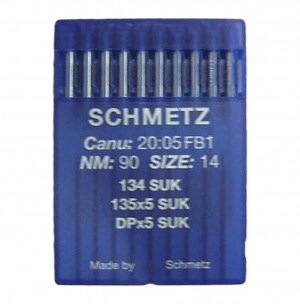 SCHMETZ 134 SUK/ 135X5 SUK - NM90 - 10pcs Aiguilles machine à coudre industrielle 134 R 135x5 DPx5 (grand talon)