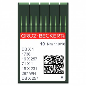 GROZ-BECKERT 1738 /16x231 /16x257 - N°110 - 10pcs Aiguilles machine à coudre industrielle DBx1 1738 - 16x231 - 16x257 (petit talon)