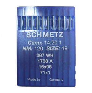SCHMETZ 1738 A/ 287WH / 16X231 - NM120 - 10pcs Aiguilles machine à coudre industrielle DBx1 1738 - 16x231 - 16x257 (petit talon)