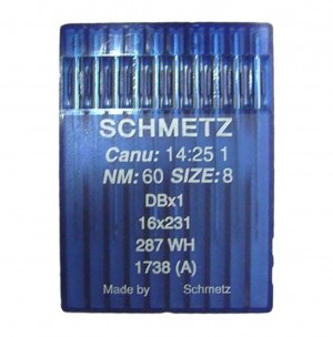 SCHMETZ 1738 / 287WH / 16X231 - NM60 - 10pcs Aiguilles machine à coudre industrielle DBx1 1738 - 16x231 - 16x257 (petit talon)