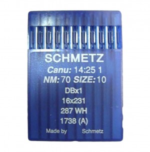 SCHMETZ 1738 / 287WH / 16X231 - NM70 - 10pcs Aiguilles machine à coudre industrielle DBx1 1738 - 16x231 - 16x257 (petit talon)