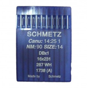 SCHMETZ 1738 / 287WH / 16X231 - NM90 - 10pcs Aiguilles machine à coudre industrielle DBx1 1738 - 16x231 - 16x257 (petit talon)