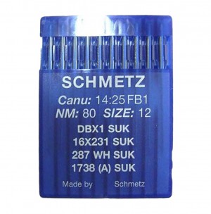 SCHMETZ 1738 SUK / 16x231 / 287WH SUK - NM80 - 10pcs Aiguilles machine à coudre industrielle DBx1 1738 - 16x231 - 16x257 (petit talon)