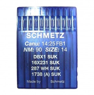 SCHMETZ 1738 SUK / 16x231 / 287WH SUK - NM90 - 10pcs Aiguilles machine à coudre industrielle DBx1 1738 - 16x231 - 16x257 (petit talon)