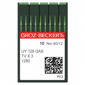 GROZ-BECKERT UY 128 GAS - N80 - 10pcs Aiguilles Recouvreuse Industrielle UY 128