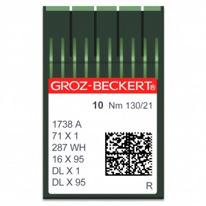 GROZ-BECKERT 1738 A/71X1/287WH/ R. - N130 - 10pcs Aiguilles machine à coudre industrielle DBx1 1738 - 16x231 - 16x257 (petit talon)