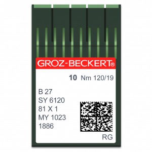 GROZ-BECKERT B 27/SY 6120/ 81x1 /DCx27/MY 1023/1886 RG - N120 - 10pcs Aiguilles Surjeteuse Industrielle B27