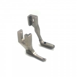 - découpé à droite Pied de biche machine à coudre double entrainement