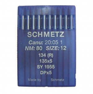 SCHMETZ 134R/ 135x5 / DPx5 - N°80 - 10pcs Aiguilles machine à coudre industrielle 134 R 135x5 DPx5 (grand talon)