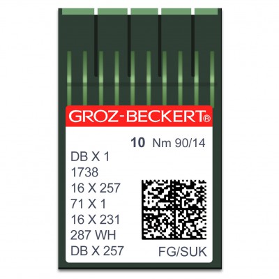 Aiguilles machine à coudre 1738 /16x231 /16x257 FG - N°90 - 10pcs GROZ BECKERT/SCHMETZ