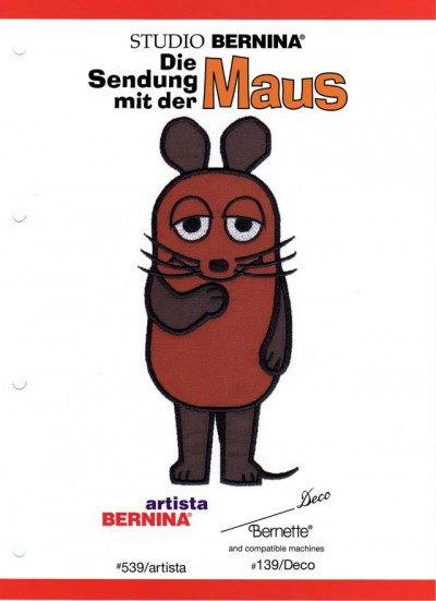 BROTHER DIE SENDUNG MIT DER MAUS 139 Cartes / cd de broderies 2389