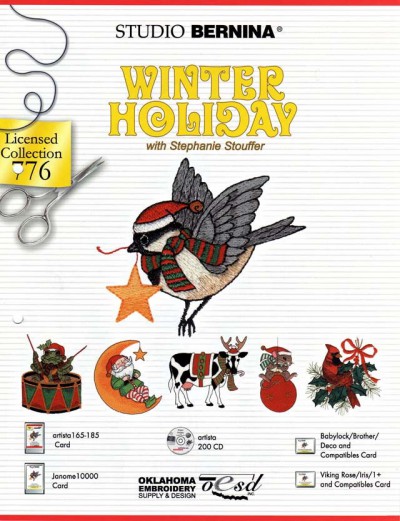 BROTHER WINTER HOLIDAY 776 Cartes / cd de broderies 2417