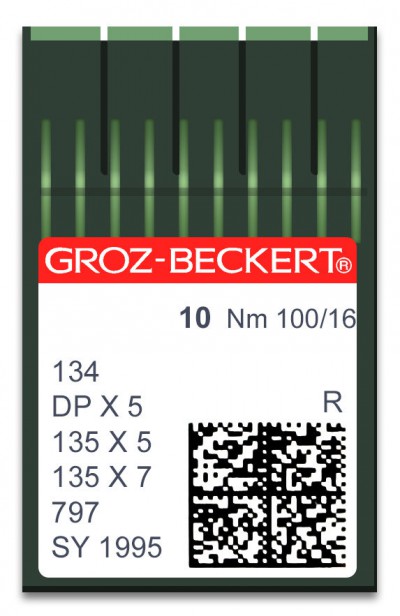 Aiguilles machine à coudre 134 /135x5 /134x7 /797 - N°100 - 10pcs GROZ BECKERT/SCHMETZ