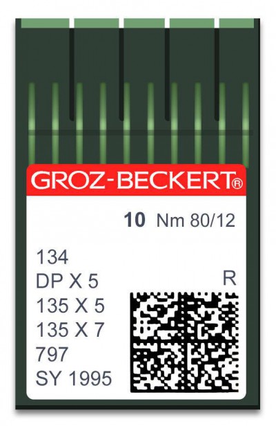 Aiguilles machine à coudre 134 /135x5 /134x7 /797 - N°80 - 10pcs GROZ BECKERT/SCHMETZ