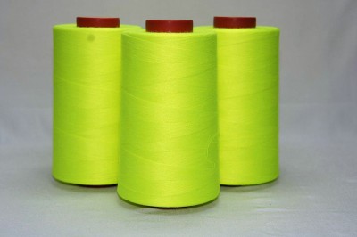 COMETA 38363 Cône de fils a coudre polyester 100% 5000 mètres jaune fluo Fils standard 5000m 11782